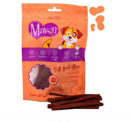 Caini - MAVSY Recompense caini Jerky Soft Slice de Vita 100g