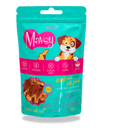 Caini - MAVSY Recompense caini Jerky Urechi de Iepure si Miel 100g