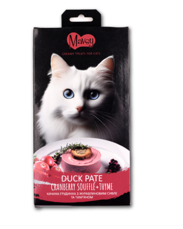 Recompense - MAVSY Recompense pisici crema Rata cu sufleu de merisoare (5x15g)