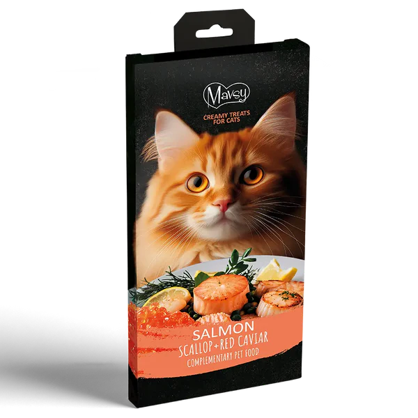 Recompense - MAVSY Recompense pisici crema Somon, Scoici si Caviar (5x15g)