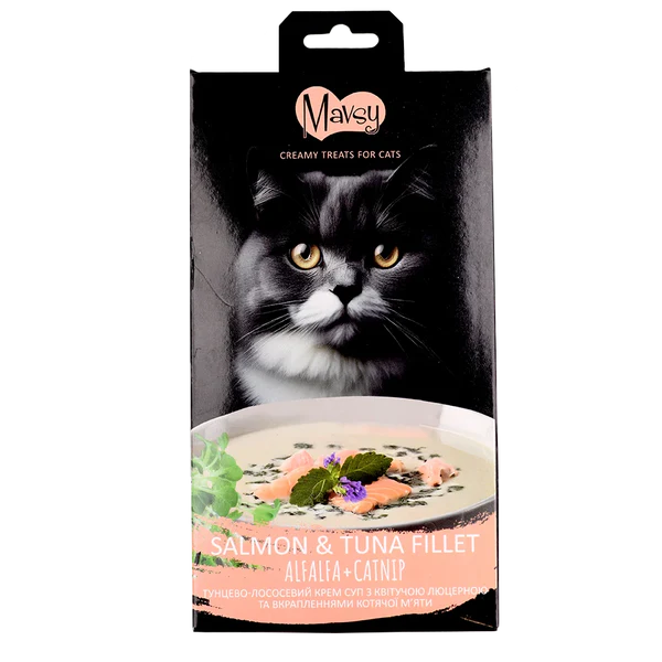 Recompense - MAVSY Recompense pisici crema Somon, Ton si catnip (5x15g)