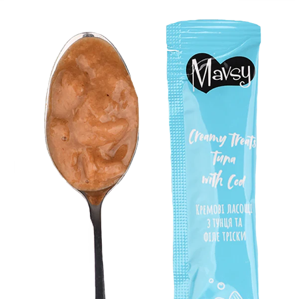 MAVSY Recompense pisici crema Ton si Cod (5x15g) [2]