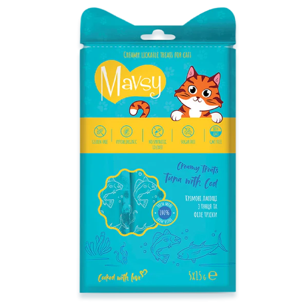 Recompense - MAVSY Recompense pisici crema Ton si Cod (5x15g)