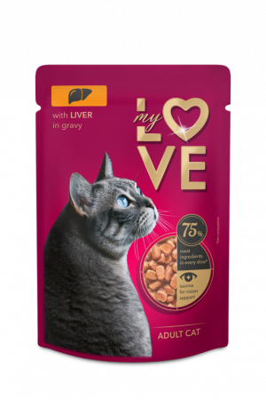 Pisici - MY LOVE Plic pisici Ficat in sos, Set 24x85g