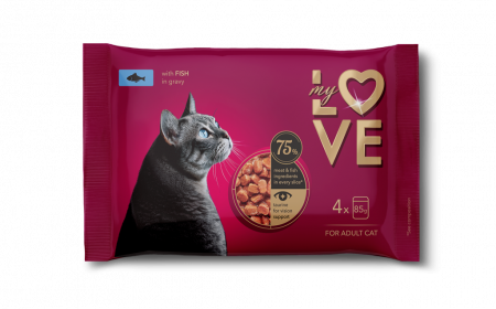 Conserva - MY LOVE SET Plic pisici Peste in sos (4x85g)