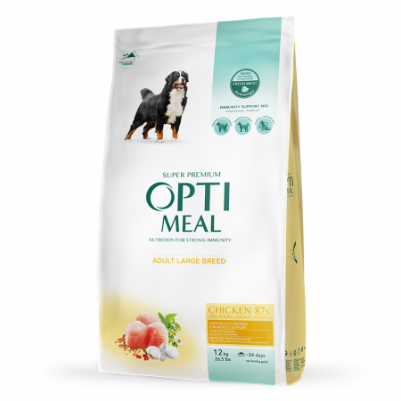 Hrana uscata - OPTIMEAL Hrana uscata caini adulti, Talie mare, Pui, 12kg