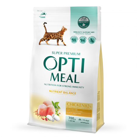 Pisici - OPTIMEAL Hrana uscata pisici adulte, Gaina, 700g