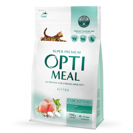 Hrana uscata - OPTIMEAL Kitten, Hrana uscata pisici junior, Pui, 700g