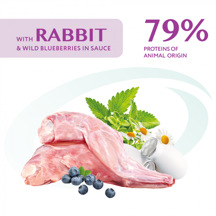 OPTIMEAL Plic hrana umeda caini adulti, Iepure si afine in sos, Set 12x100g [1]