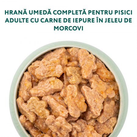 OPTIMEAL Plic hrana umeda pisici adulte, Iepure in jeleu de morcov, Set 12x85g [1]