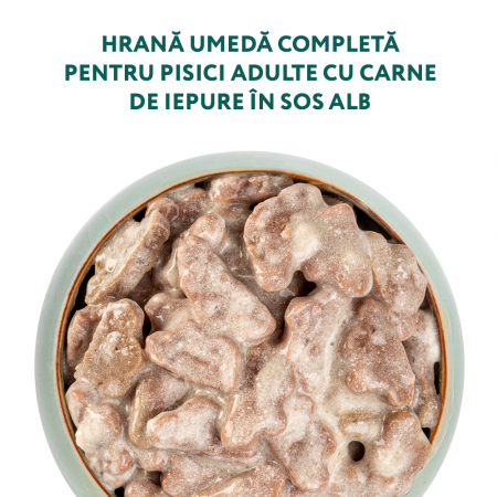 OPTIMEAL Plic hrana umeda pisici adulte, Iepure in sos alb, Set 12x85g [2]