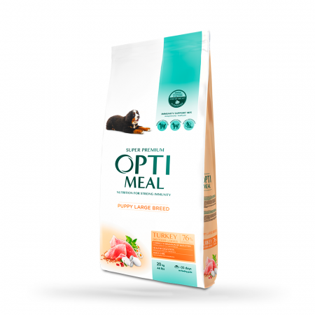 OPTIMEAL Puppy, Hrana uscata catei juniori, Talie mare, Curcan, 20kg [0]