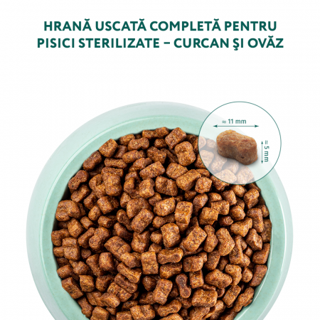 OPTIMEAL Sterilised, Hrana uscata pentru pisici sterilizate, Curcan si ovaz, 1.5kg [1]