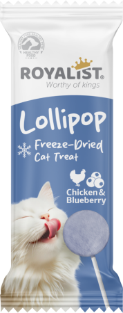 Recompense - ROYALIST Recompense pisici, Lollipop Chicken&Blueberry. Set 12x1.4g