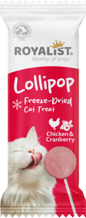 Recompense - ROYALIST Recompense pisici, Lollipop Chicken&Cranberry. Set 12x1.4g