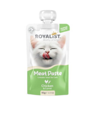 Recompense - ROYALIST Recompense pisici, Meat Paste Pui si morcov . Set 4x90g