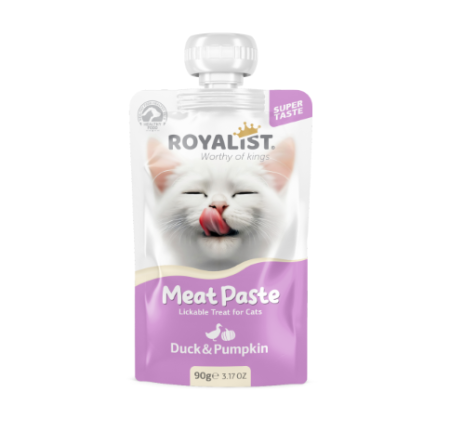 Recompense - ROYALIST Recompense pisici, Meat Paste Rata si Dovleac. Set 4x90g