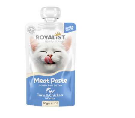 Recompense - ROYALIST Recompense pisici, Meat Paste Ton, Pui si morcov. Set 4x90g