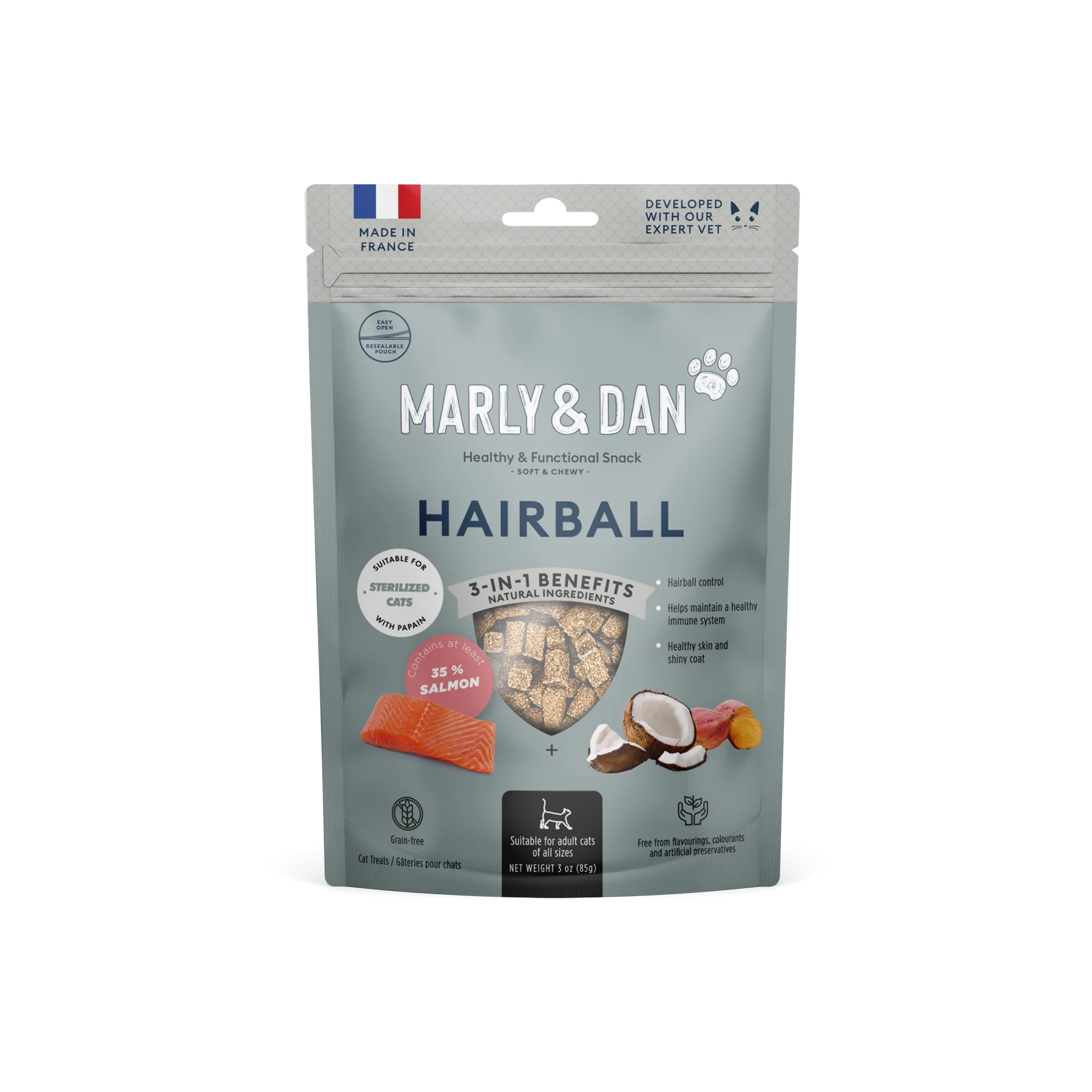 Recompense - MARLY&DAN Suplimente Soft&Chewy HAIRBALL pentru pisici 40g