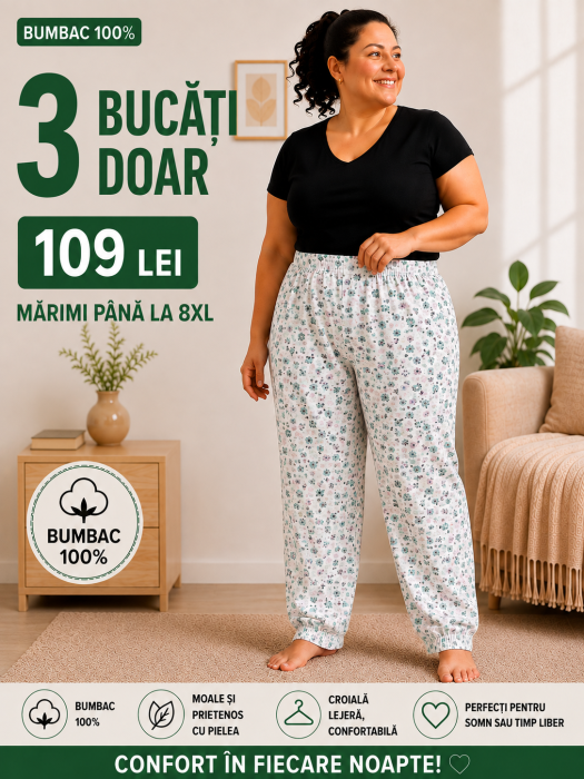 Set 3 pantaloni lungi pijama [3]