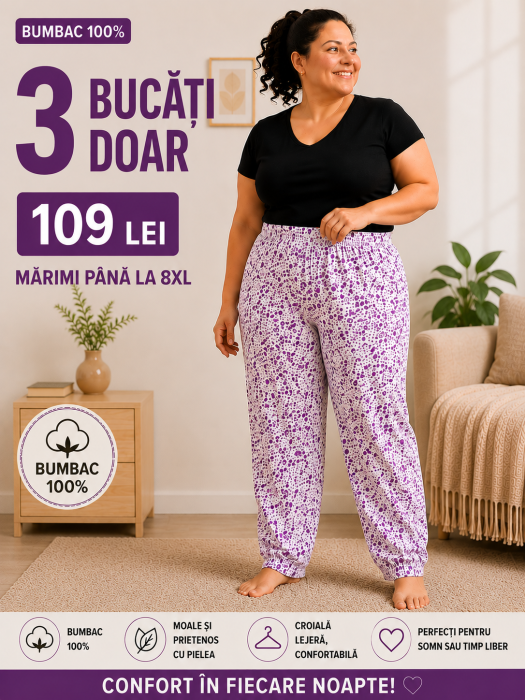 Set 3 pantaloni lungi pijama [2]