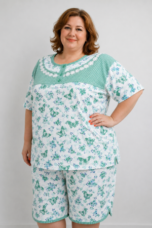 TOATE PRODUSELE - Pijama dama bumbac cu maneca scurta
