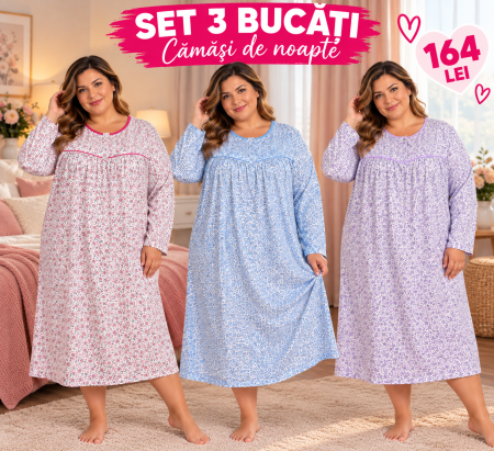 TOATE PRODUSELE - Set 3 camasi din bumbac vatuit