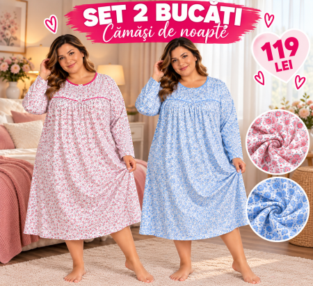 TOATE PRODUSELE - Set 2 camasi din bumbac vatuit