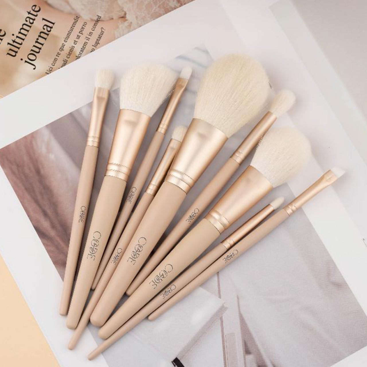 Set 9 Pensule de Machiaj din Păr de Capră [2]