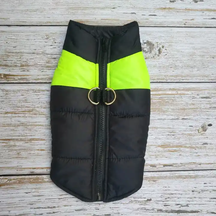Haine si accesorii - Haina groasa cu dunga verde pentru caini