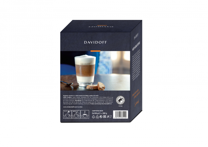 Pachet Cafea Instant Davidoff Fine Aroma 2 x 100g & pahar transparent [2]