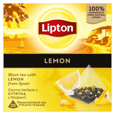 Ceai plic - Ceai Lipton Lemon ceai negru cu lamaie 20 plicuri piramidale