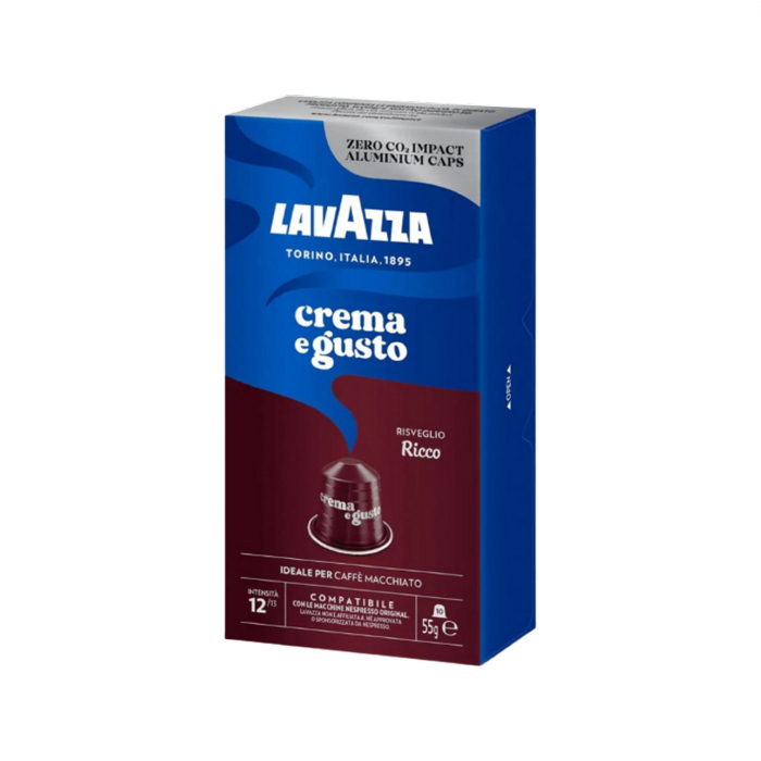 Capsule cafea LAVAZZA Crema e Gusto Ricco , compatibile Nespresso, 10 capsule [1]