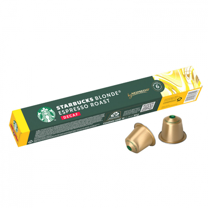Capsule cafea Starbucks Espresso Blonde Roast Decaf, compatibile Nespresso, 10 capsule [1]