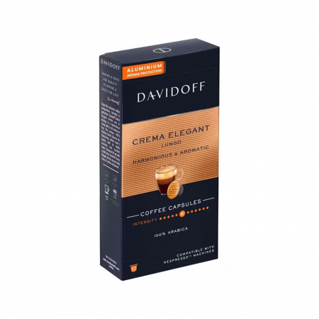 Capsule de cafea - Capsule cafea Davidoff Crema Elegant Lungo, compatibiltate Nespresso, 10 Capsule