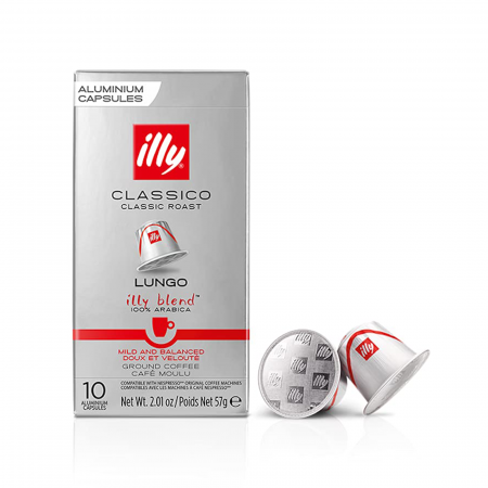 Capsule de cafea - Capsule cafea ILLY Lungo, compatibile Nespresso, 10 capsule, 57g