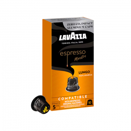 Capsule de cafea - Capsule cafea Lavazza Espresso Maestro Lungo, 10 capsule, intensitate 6, compatibile Nespresso