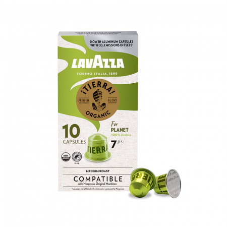 Capsule de cafea - Capsule cafea LAVAZZA Tierra Bio Organic For Planet, compatibile Nespresso, 10 capsule