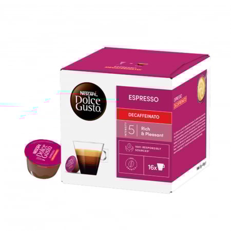 Capsule de cafea - Capsule cafea Nescafe Decaffeinato, compatibile Dolce Gusto, 16 capsule - Nescafe