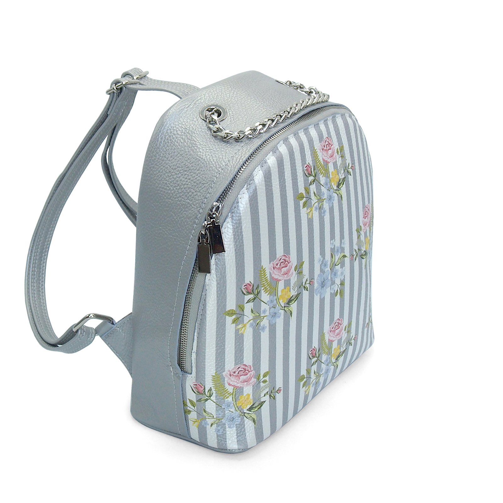 Rucsac din piele naturala cu print digital, RD-01 Flori 07 [2]