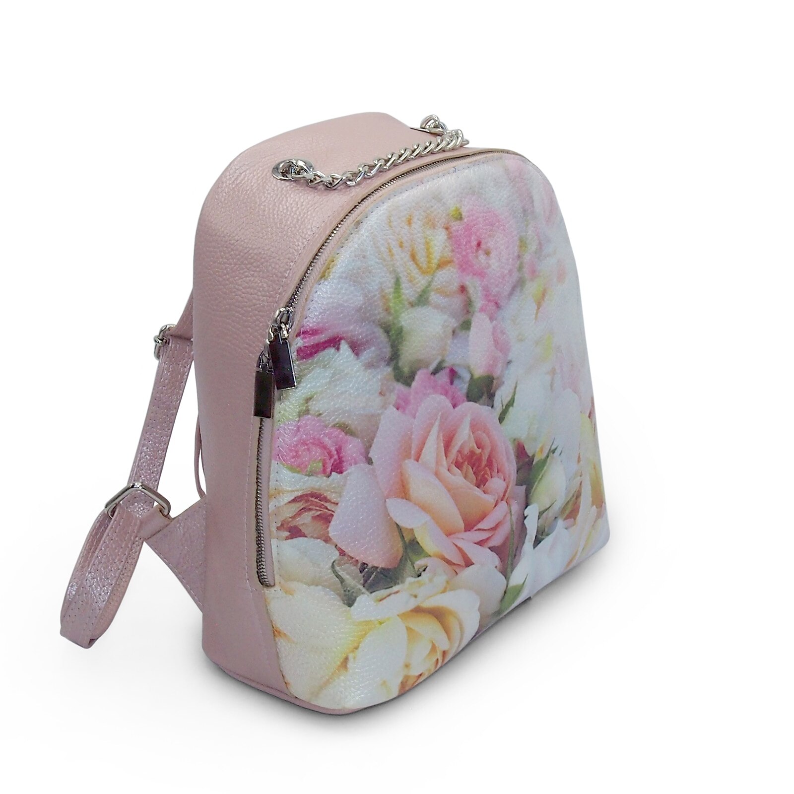Rucsac din piele naturala cu print digital, RD-01 Flori 06 [2]