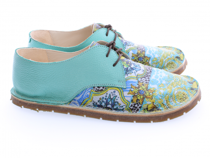 Incaltaminte minimalista de tip mers descult - barefoot din piele naturala personalizat cu print digital tip9 [3]