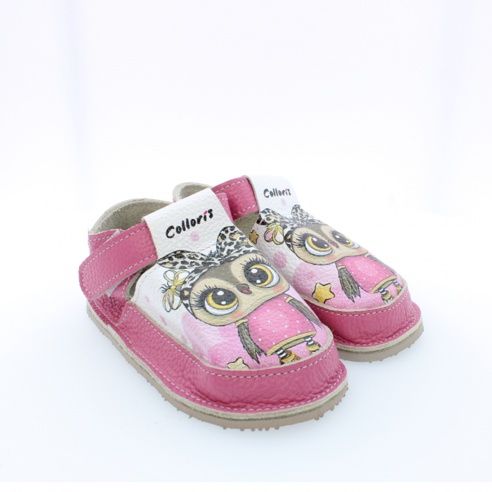 Pantofi / Sandale personalizate din piele naturala cu print digital - Bufnita [2]