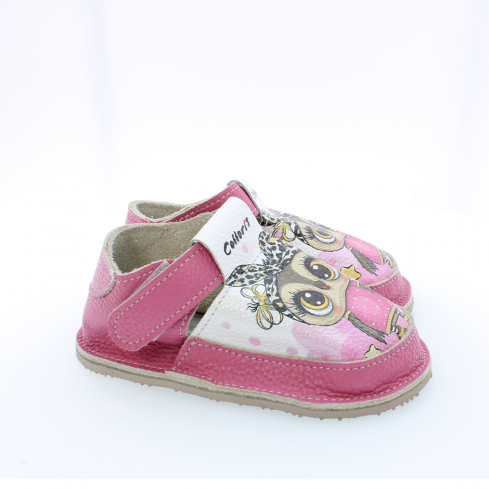 Pantofi / Sandale personalizate din piele naturala cu print digital - Bufnita [3]