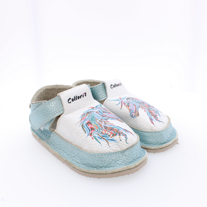 Pantofi / Sandale personalizate din piele naturala cu print digital - Calut colorat [2]
