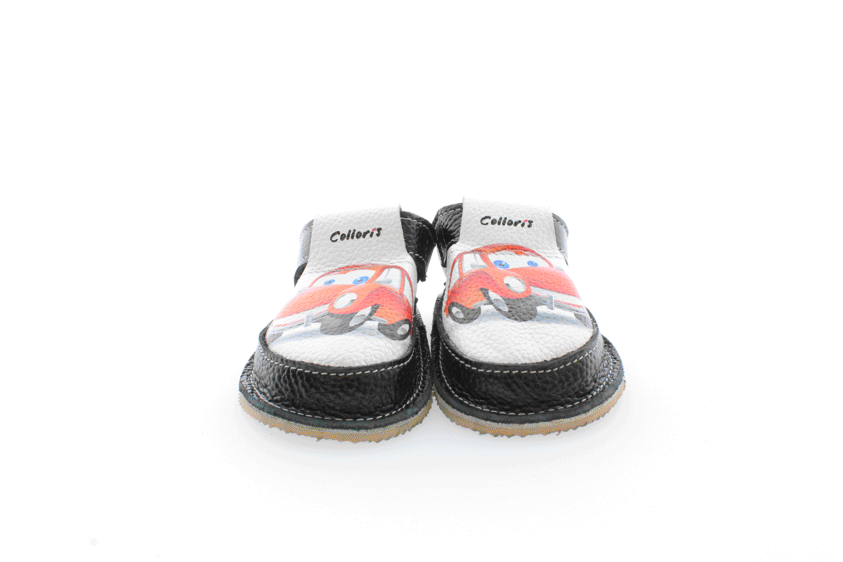 Pantofi / Sandale personalizate din piele naturala cu print digital - Masina vesela [4]