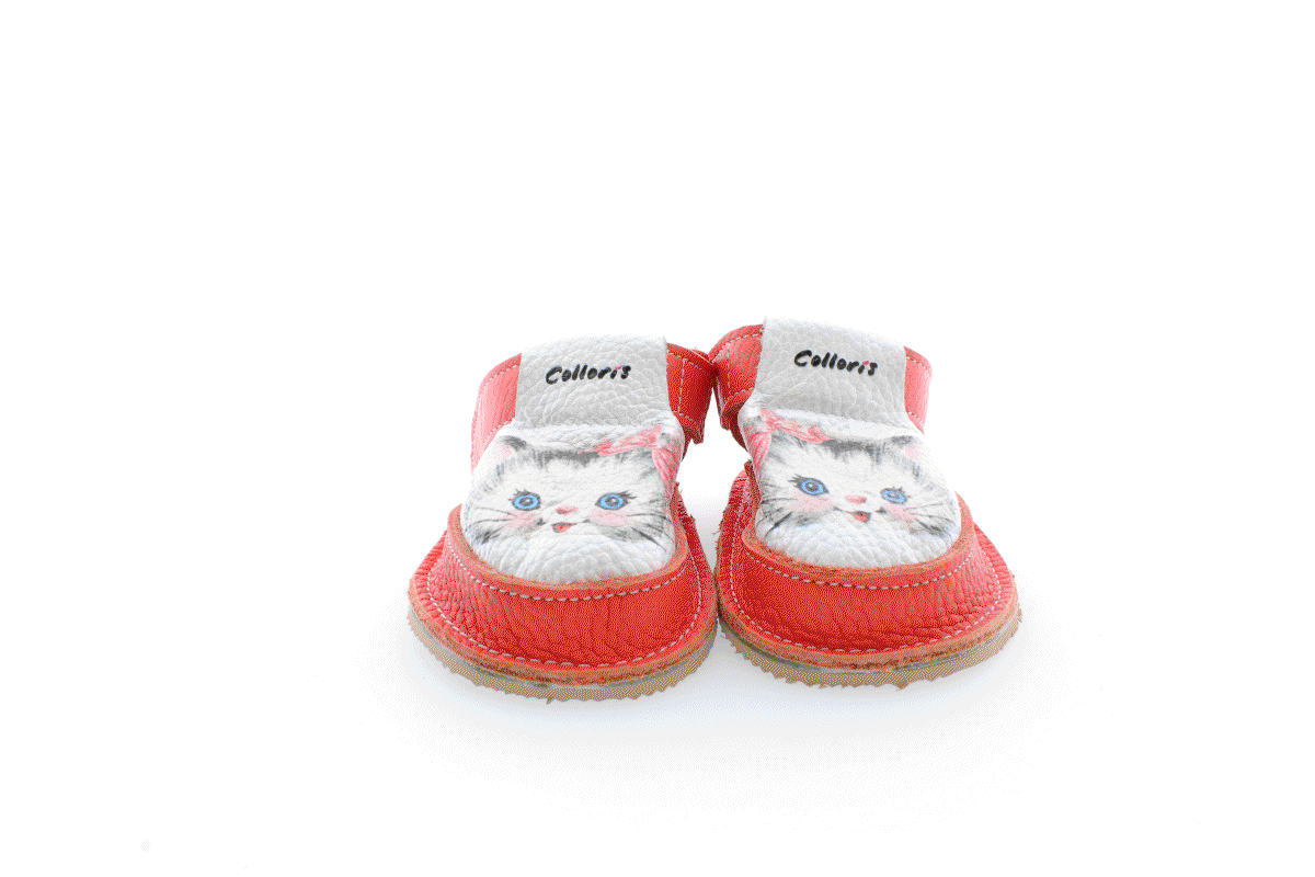 Pantofi / Sandale personalizate din piele naturala cu print digital - Pisicuta cu fundite [4]