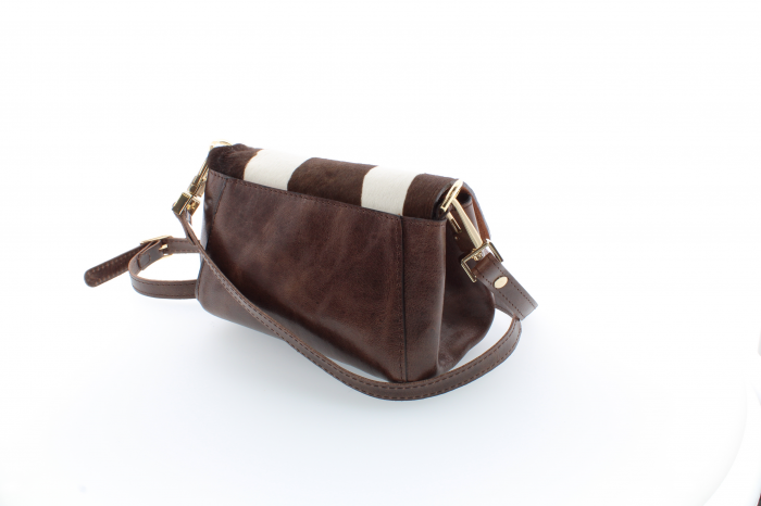 Poșetă din piele naturală și blană naturală, M20 mini Savannah Stripe 1 [4]