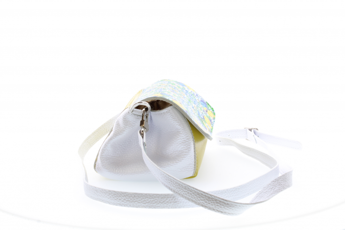 Poseta din piele naturala cu print digital, M20 mini Lemon green Toscano [3]