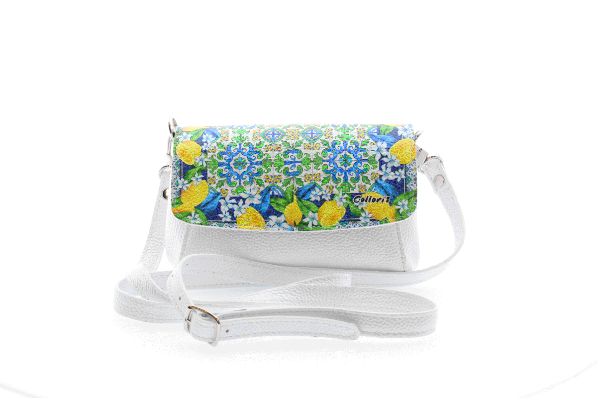 Poșetă din piele naturală cu print digital, M20 mini_Lemon Grove [5]